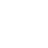 A white dog is standing next to an i.